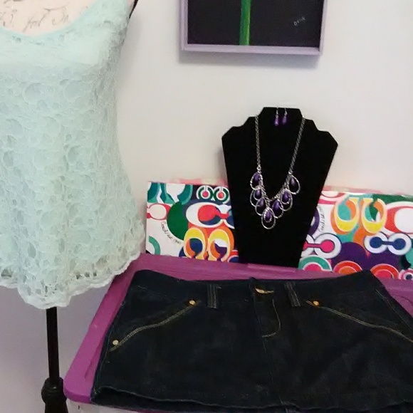 New  Express goergous sequence jean skirt - Picture 6 of 8